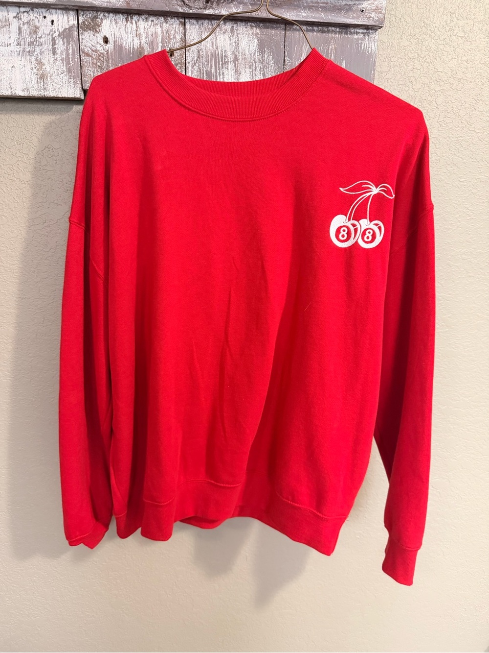 Reflex Red Cherry Graphic Crewneck Sweatshirt